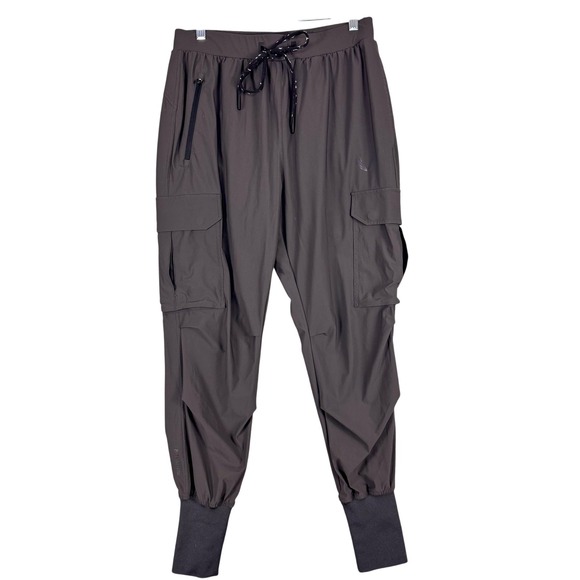 ASRV Pants Mens Medium Gray Tetra-Lite Cargo Joggers Zip Pockets Gym Run